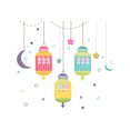 thumbnail image 3 of Adhesivos de pared de PVC con forma de luna y estrellas de colores, 30 x 30 cm, 3 of 4