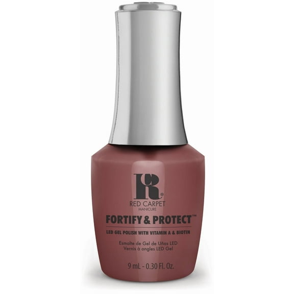 Red Carpet Manicure Fortify & Protect Mauve Pink Crème Gel Polish for Strong, Healthy Nails - Infused with Vitamin A & Biotin - (Behind The Camera) Led Nail Gel Color, 0.3 Fl Oz