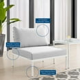 thumbnail image 5 of Harmony Sunbrella Basket Weave Outdoor Patio Aluminum Armless Chair, 5 of 6