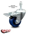 thumbnail image 2 of 3 Inch Solid Polyurethane Swivel 10mm Stem Caster with Total Lock Brake SCC, 2 of 2