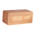 thumbnail image 1 of Reloj despertador digital LED Perfecl de control de Sonidos moderno madera, 1 of 6