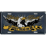 Liberty Or Death With Eagle Metal License Plate