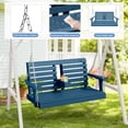 thumbnail image 3 of KINGYES Outdoor Hanging Patio Swing Chair, 2 Seat Swing with Cup Holders, 660LBS Weight Capacity, Blue, 3 of 8