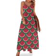 thumbnail image 1 of Vestido sin mangas con escamas de sandía Vestido de verano para mujer Ropa de mujer 2024 novedades, 1 of 7