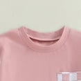 thumbnail image 6 of TOWED22 Summer Toddler Girl Clothes 2t 3t 4t 5t Embroidered Baby Girl Outfit 2 Piece Doll Neck Striped Shirt Blue Shorts Set(Pink,18-24 M), 6 of 6