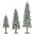 thumbnail image 2 of Gymax 3' 4' 5' Artificial Christmas Tree Set of 3 w/ Snow-flocked Branch Tips, 2 of 9