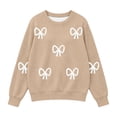 thumbnail image 6 of Atogsazn Kids Girls Knitted Sweater Childrens Casual Long Sleeve Pullover Sweaters Fall Winter Tops Clothes Khaki 5-6 Years Fashion, 6 of 7