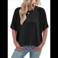 thumbnail image 1 of Camisetas de Verano 2025 para Mujer, Camisetas Lisas, Camisetas Holgadas de Gran Tamaño, Camisetas Básicas Negras Talla S, 1 of 6