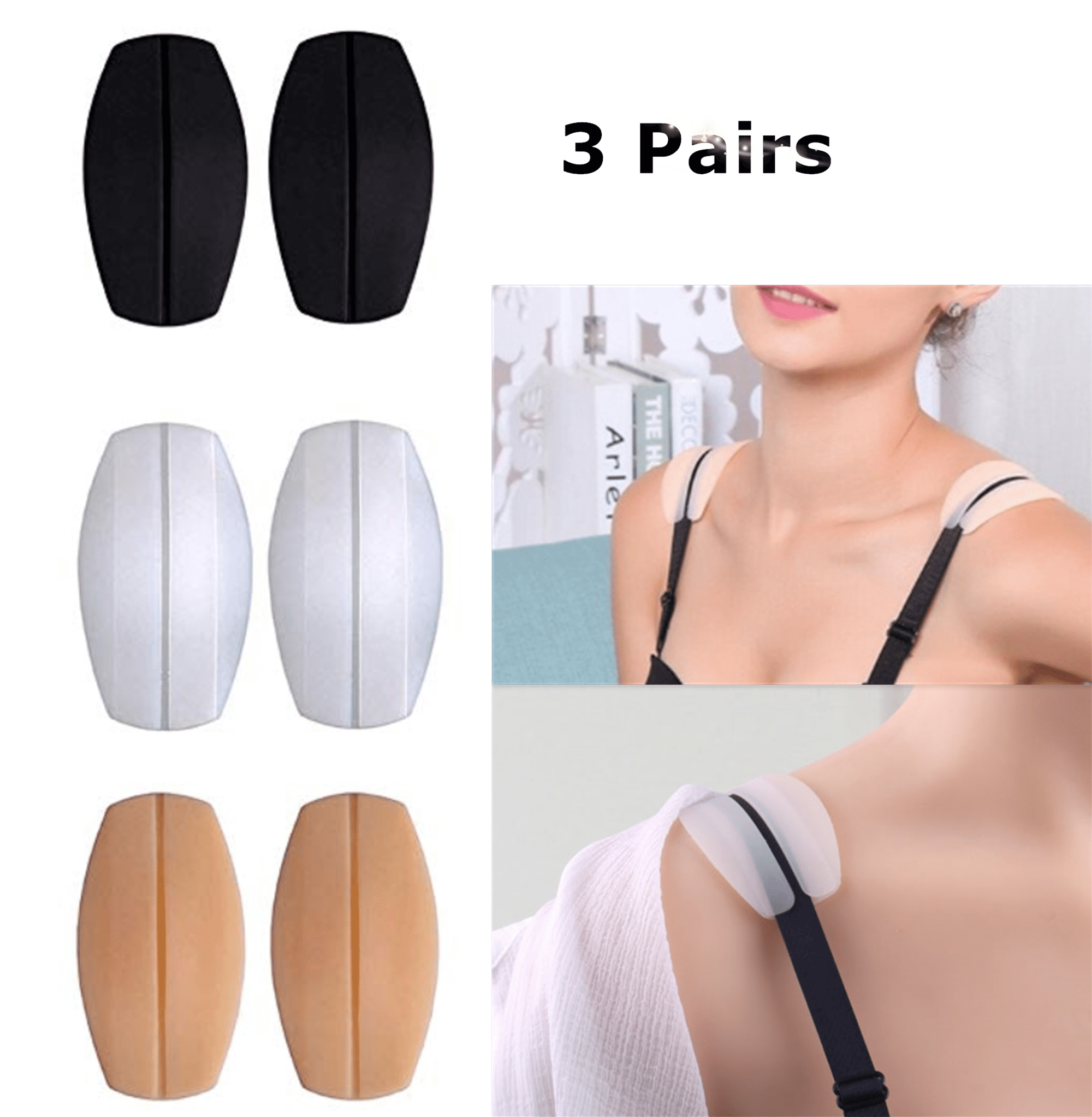 Bra Strap Cushions Holder,Sermicle Silicone Non-Slip Pliable Shoulder Protectors Pads Bra Cushions Pads 4 Pairs