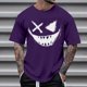 thumbnail image 1 of Blusas y camisas de manga corta con cuello redondo para hombre, blusas casuales de verano a la moda con cuello redondo y estampado para hombre., 1 of 4