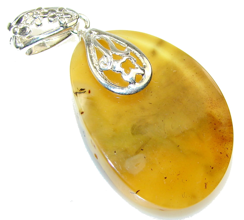 FREE GIFT BOX Amber Women 925 Sterling Silver Pendant FREE GIFT BOX Amber Women 925 Sterling Silver Pendant