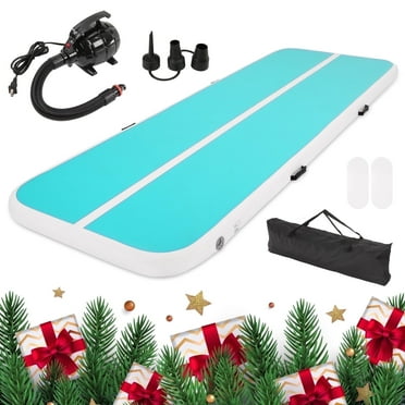 Inflatable Gymnastics Mat 10FT Air Track Tumbling Mat with Air Pump for Home Gym Training Yoga Water Cheerleading