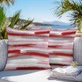 thumbnail image 3 of Throw Pillow Covers 20x20 Inch Set of 2, Red Pink Gray Stripes Waterproof Outdoor Pillow Covers, Modern Abstract Minimalist Retro Decorative Cushion Pillowcases for Couch, Sofa, Bed, Garden, Patio, 3 of 9