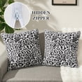 thumbnail image 4 of Sanmadrola Pillow Covers 18x18 Plush Leopard Throw Pillow Cover Faux Rabbit Fur Cozy Super Soft Decorative Throw Pillows for Couch Bed and Home Decor, 2 Pack, 4 of 8
