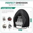 thumbnail image 5 of Egg Chair Cover,Patio Extra Large Double Egg Chair Cover for Outdoor Furniture, Heavy Duty Swing Hanging Egg Chair Cover Waterproof, Dust-Proof,7.87" x 9.84" x 1.97",Black, 5 of 6