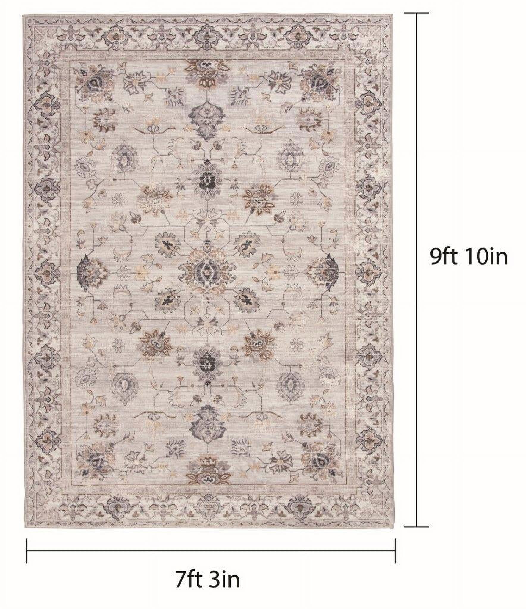 Better Homes & Gardens Persian Blooms Ivory Faux Fur Indoor Area Rug, 7'x9'10"