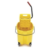 Rubbermaid Commercial Mop Bucket/Wringer Combination 35 quart - 38.1 x 16 x 23.1 - Plastic, Steel - Yellow