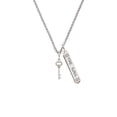 thumbnail image 2 of Delight Jewelry Silvertone Small Clear AB Crystals Oval Key Silvertone Hope Anchors the Soul Bar Charm Necklace, 23", 2 of 4