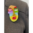 thumbnail image 3 of Wrapables Acrylic Fashion Brooch Pin for Sweaters, Coats, Scarves, and Bags, Abstract Face, 3 of 6