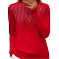thumbnail image 2 of Sweaters for Women Women's Semi Turtleneck Sweater Long Sleeve Sequins Pullover With A Base Shirt Autumn And Winter Warm Sweater Hoodies, 2 of 4