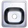 thumbnail image 1 of Gourmetier Studio GKTS1515 Self-Rimming Single Bowl Bar Sink, Satin Nickel, 1 of 2