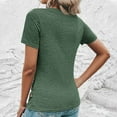 thumbnail image 5 of Royisotas Tunic Tops for Women Short Sleeve Shirts Casual Solid Color Button Dressy Womens Blouses Green, 5 of 5