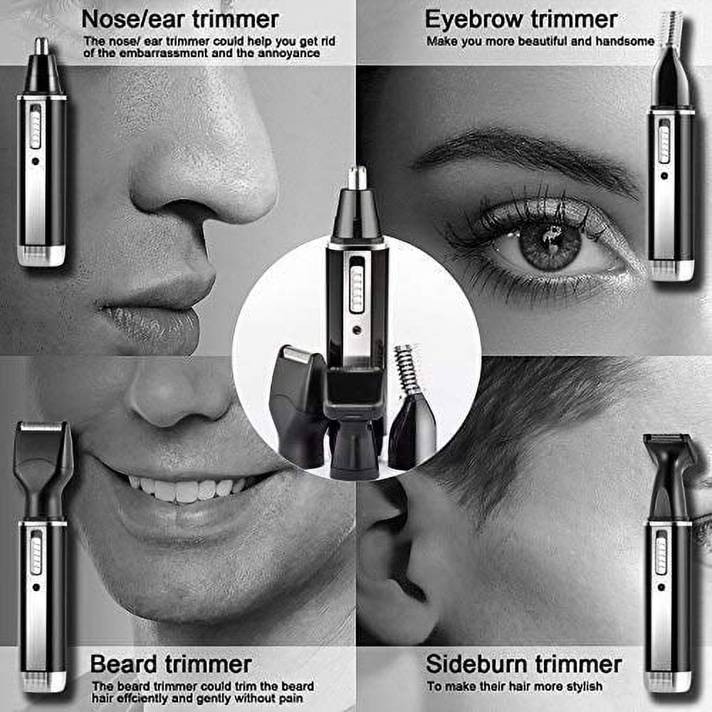 4 in 1 Nose Hair Trimmer, Rechargeable Nose Hair Ear Beard Eyebrow Trimmer Waterproof for Men and Women