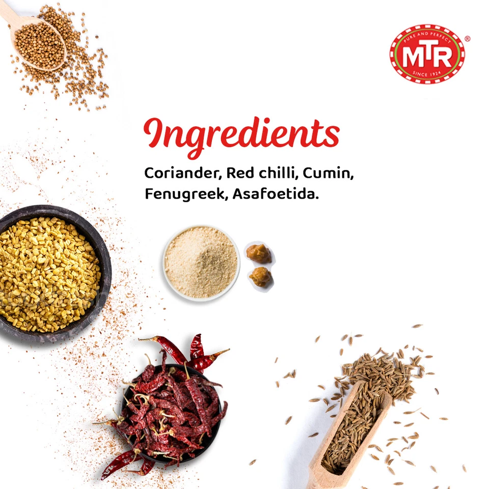 MTR Rasam Powder – Authentic Indian Blend of Coriander, Red Chilli, Cumin, Fenugreek & Asafoetida – Mouth-Watering, Perfect for Rich, Flavorful Rasam – (200g, Pack of 6)