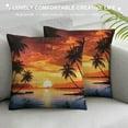 thumbnail image 3 of Shiartex Summer Tropical Pillow Covers Brown Palm Trees Decorative Throw Pillows Hawaiian Banana Leaves Square Cushion Case for Sofa Bed Couch Indoor Outdoor Home Decor 12x12in, 3 of 5