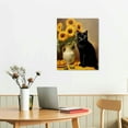 thumbnail image 2 of Nawypu   Sunflower Black Cat Canvas Wall Art, Vintage Floral Poster for Dining Room, 2 of 4