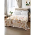 thumbnail image 2 of Colorful Wildflower Queen Size Flat Sheet, Wrinkleproof & Fadeproof Cooling Flat Bed Sheet Only, Botanical Vintage Floral Country Retro Breathable Soft Bedding Top Sheets 90 x 102 Inches, 2 of 8