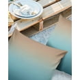 thumbnail image 2 of Pack of 2 Outdoor Pillow Covers, Teal Green and Brown Gradient Waterproof Square Throw Pillowcase Cushion Decorative Pillow Covers for Couch Patio Tent, 20x20 in, 2 of 6