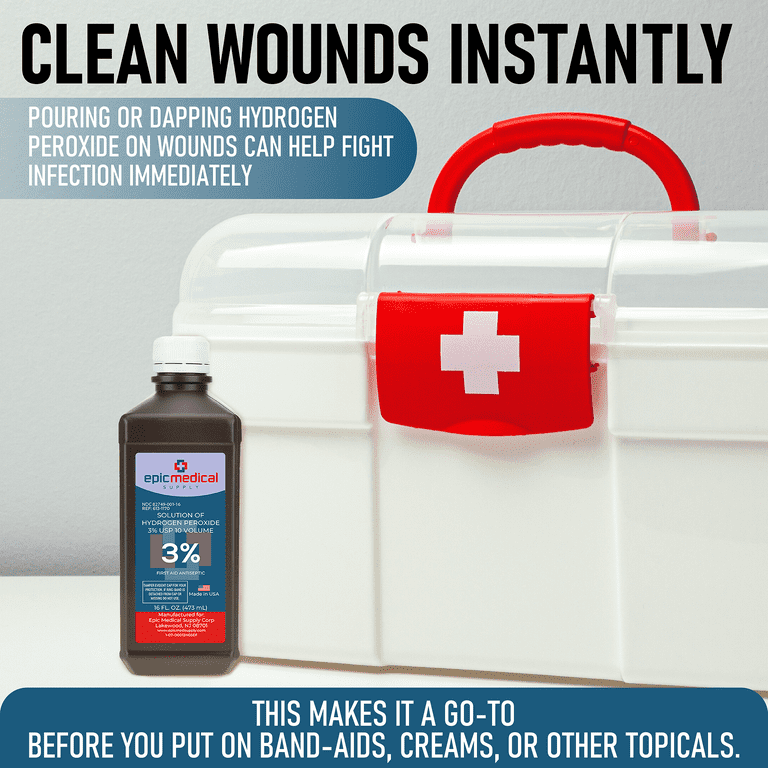 Epic Medical Supply Hydrogen Peroxide, Topical Antiseptic, 3% USP