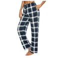 thumbnail image 2 of Pntutb - Pijama de pierna ancha para mujer, informal, cómodo, con estampado de cuadros, pantalones largos de yoga Pntutb Pntutb-7734, 2 of 6