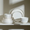 thumbnail image 3 of Stone Lain Virtuo 4-Piece Dinner Plate Set Porcelain, White, 3 of 5