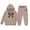 Khaki, variant on Ulitacool Winter Toddler Girl Outfits Winter Long Sleeve Hoodie Set Pullover Bow Prints Sweatshirt And Joggers Kids Clothes Trend Wear Black 2-3 Years