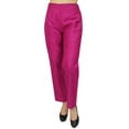 thumbnail image 3 of Phagun Women's Magenta Dupion Pants High Waist Narrow Bottom Trousers-XX-Large, 3 of 9
