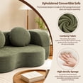 thumbnail image 3 of Walsunny 2-in-1 Convertible Futon Sofa Bed, Boneless Foldable Sofa Bed, Lazy Sleeper Sofa Couch, Memory Foam Folding Couch for Living Room, Bedroom, Green, 3 of 10