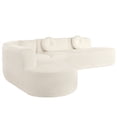 thumbnail image 4 of MODERNLUXE Canapé Sectionnel Extra Grand de 122 Pouces, Canapé en L Confortable 4 Places avec 3 Coussins Ronds et Design Courbé, Canapé Modulaire en Chenille Style Nuage pour Salon, Beige, 4 of 9