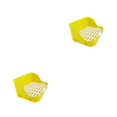 thumbnail image 1 of Billuyoard Bandeja de arena Conejo Cerdo Jaulas de esquina Interior Exterior Limpieza Caca Herramienta de entrenamiento Orinal Urinario Tazón Amarillo 2piezas, 1 of 6