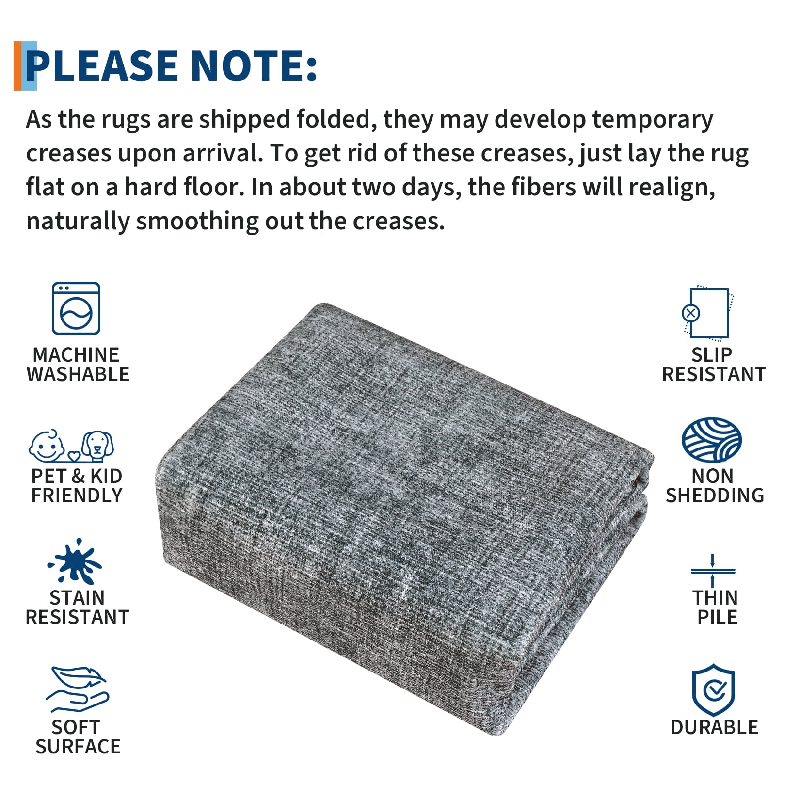 Hasoo Washable Geometric Border Living Room Area Rug 8x10 Large Modern Solid Soft Stain Resistant Indoor Gray Neutral Carpet