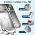 thumbnail image 3 of Fully Enclosed Dog Proof Litter Box with Lid Large Stainless Steel Cat Box | Metal Litter Box Dog Proof with scoop Grey Cat Litter Box, 3 of 8