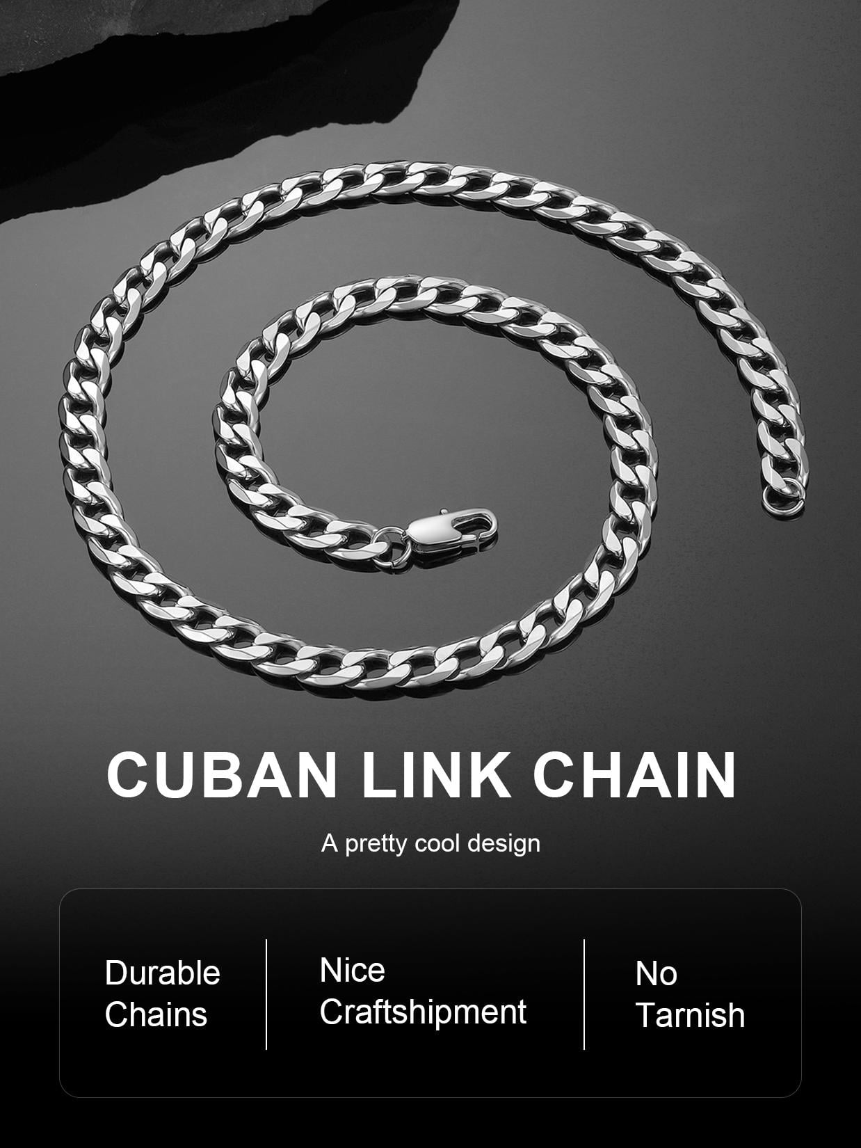 ChainsProMax Mens Necklace 316L Stainless Steel Sturdy Curb Chain Necklace Hip Hop Jewelry Gift