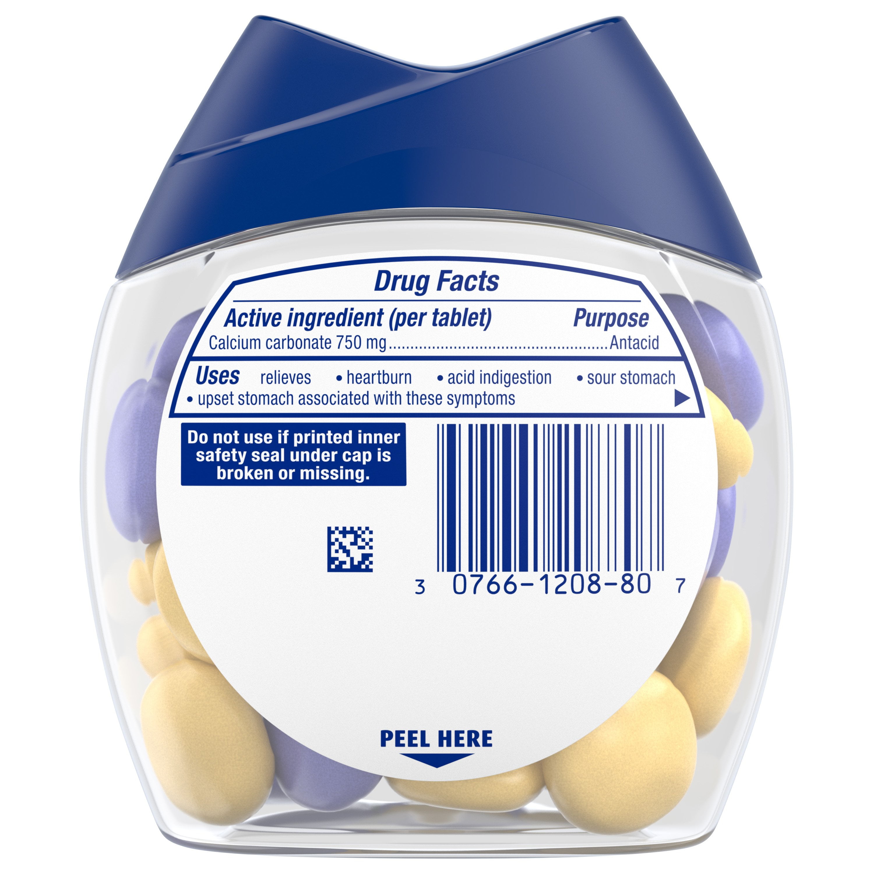 *Limited Edition* TUMS Chewy Bites Lemon and Blueberry Antacid, Hard Shell Chews for Heartburn Relief, 32 Antacid Chews