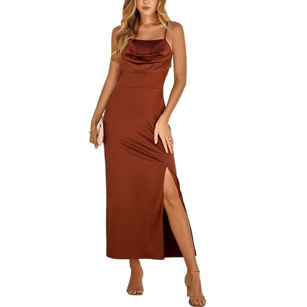 Vestido largo marron hotsell