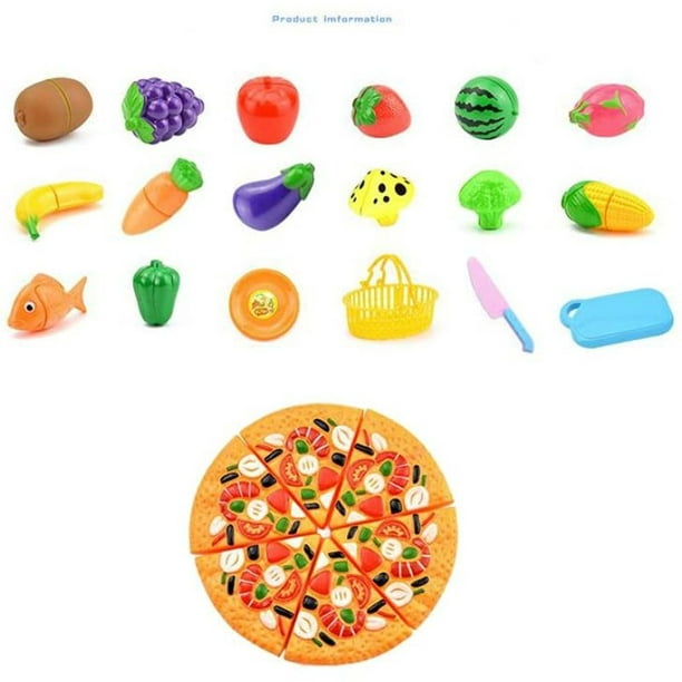 Couper les Jouets Alimentaires Faire Semblant Ensemble de Nourriture, Jouer  Coupe de Nourriture Pizza Fruits Légumes Apprentissage Éducatif Jouets  Cadeau pour Garçon Fille Enfants 