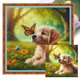 thumbnail image 1 of Kit Punto Cruz Con Perro Hilo Algodón Ecológico Bordado 14CT 40x40cm, 1 of 9