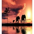 thumbnail image 3 of Animal Duvet Cover Set, Wild Creatures Family Silhouettes by River Animals Adventure Landscape, Decorative 3 Piece Bedding Set with 2 Pillow Shams, Queen Size, Coral Seal, by Ambesonne, 3 of 3