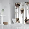 thumbnail image 2 of Pug and Footprint Shower Curtain 84"x72" ,Bathroom Decorative Shower Curtains Set with 12 Hooks,Modern Waterproof Washable Shower Curtain, 2 of 6