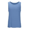 thumbnail image 4 of Xdegoge Tank Tops for Men Scoop Neck Sleeveless Casual Everyday Fashion Streetwear Relaxed Fit Front Chest Pocket Detail Solid Plain Basic Soft Breathable Summer Tops, 4 of 7